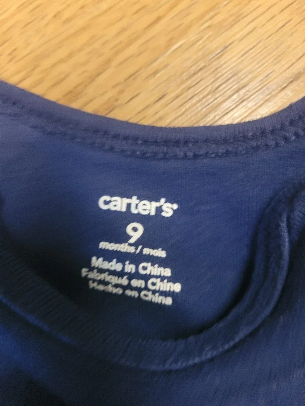 Carters Set Of 2 Onesies 9 Months Navy Blue Light Gray